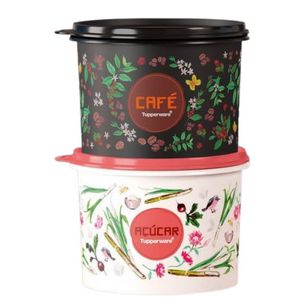 Tuperware Kit Floral 2 peças - Café e Açúcar