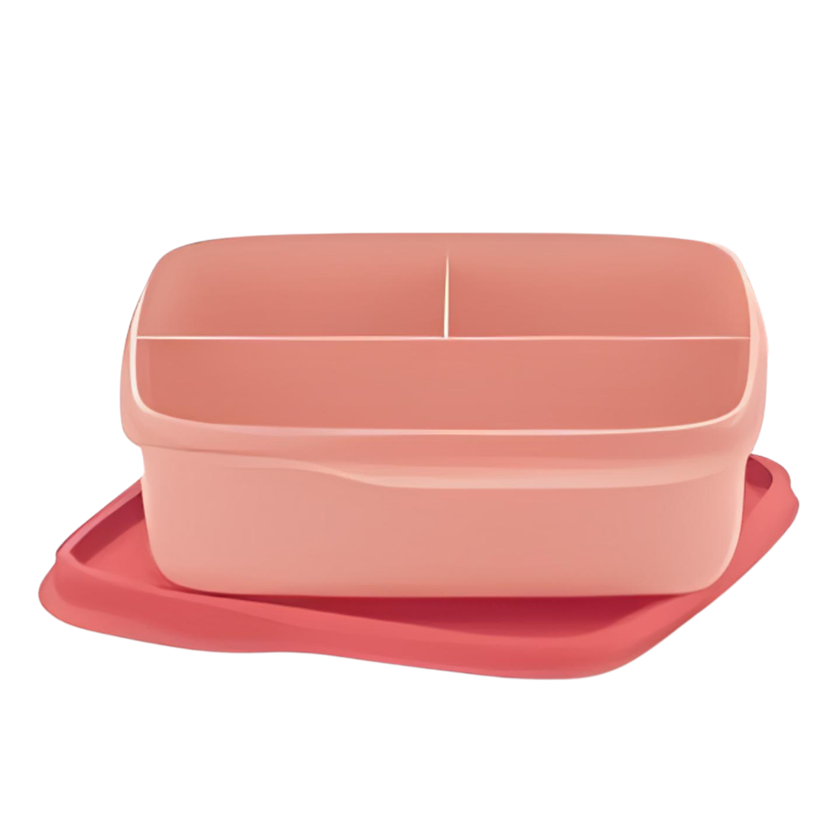 Tuperware Basic Line com Divisórias Rosa Chá - 550ml