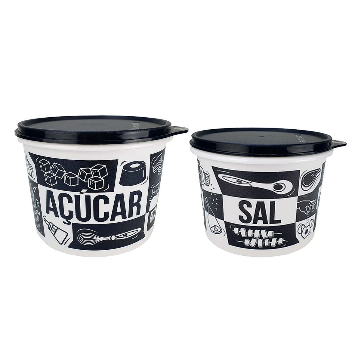 Kit Tuperware Caixa Açúcar 1,4kg + Sal 1,3kg Pop Box PB