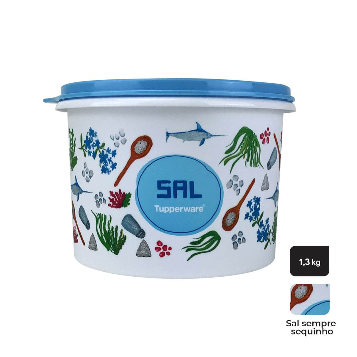 Tuperware Caixa Sal Floral 1,3kg